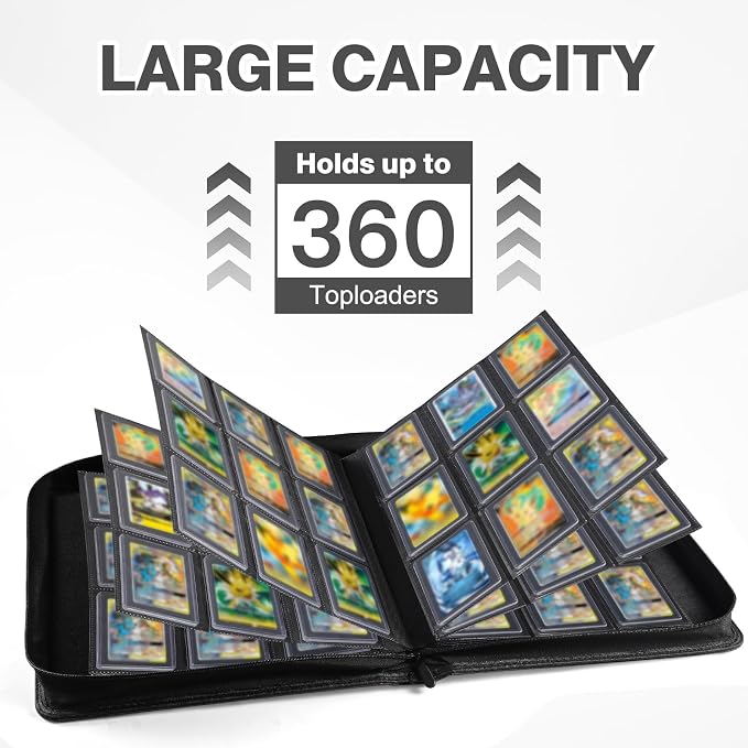 Toploader Binder, Holds 360 Toploader, 100 Toploaders INCLUDED, 9-Pocket PU - Image 4