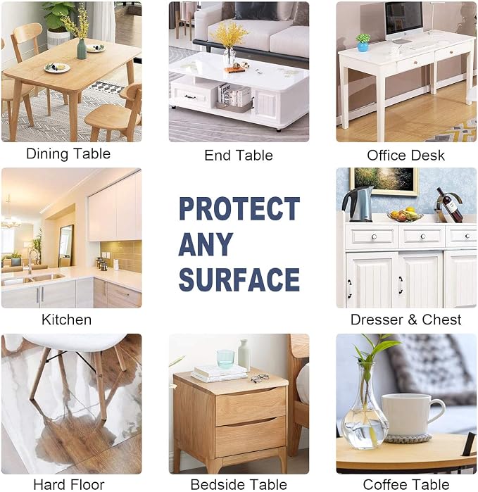OstepDecor Clear Table Cover Protector 29 x 59 Inch, 1.5mm Thick Plastic Table - Image 6