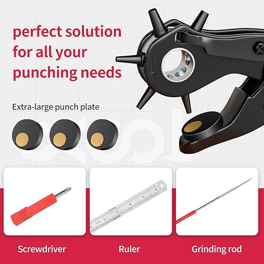 Revolving Punch Plier Kit, XOOL Leather Hole Punch Set - Image 6