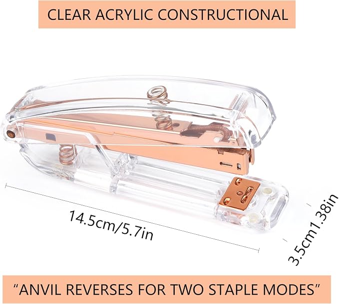 Staplers for Desk, Acrylic Stapler for Office School - Image 2