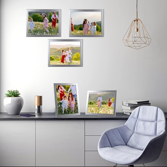 Giftgarden 8.5x11 Picture Frame Silver Set of 12, Wall or Tabletop Display - Image 8