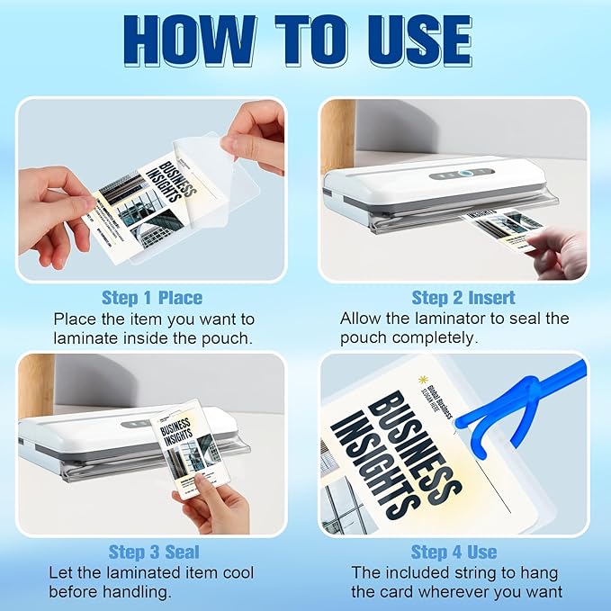 100 Pack 5 Mil Laminating Pouch with Colorful Loop 2 1/2" x 4 1/4" Luggage Tag Laminating Pouches with Slot Hole Thermal Laminate Pouch Tags Kit Resealable for Work Permits Pass Cards Student ID Cards-DeskLoop Office