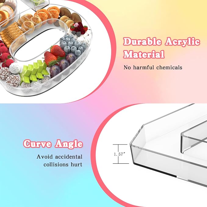 11" Acrylic Number Charcuterie Tray, Fillable Number Charcuterie Box - Image 3