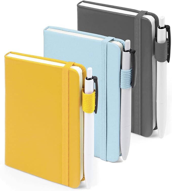 feela Pocket Notebook Journals, Mini Cute Small Hardcover College Ruled Notepad by feela