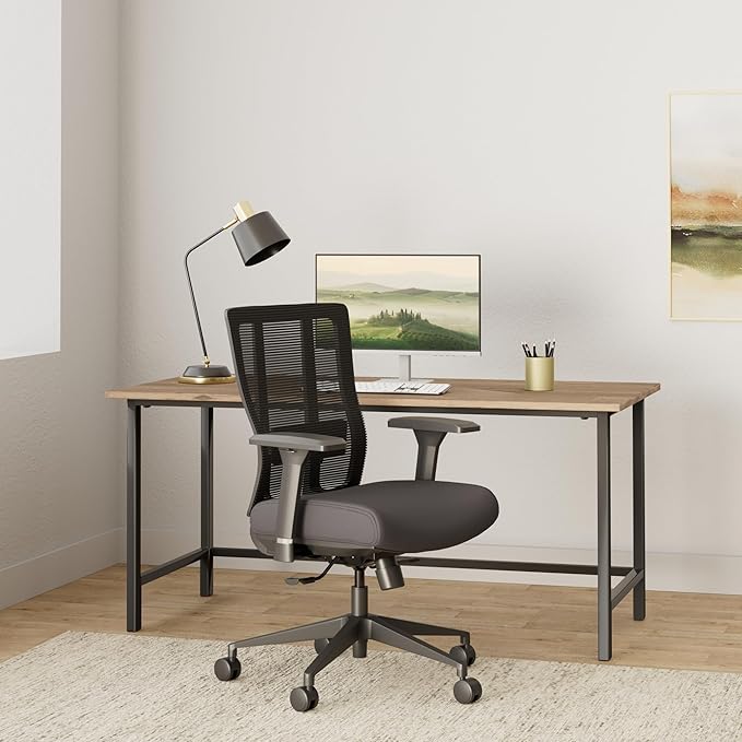 Bitchair Ergonomic Mesh Conference Room Chair - Adj Lumbar Support Computer Desk Chair with Height Adjustable Arms - Seat Depth Adjustable Home Office Chair - (Black) (Pack of 1)-DeskLoop Office