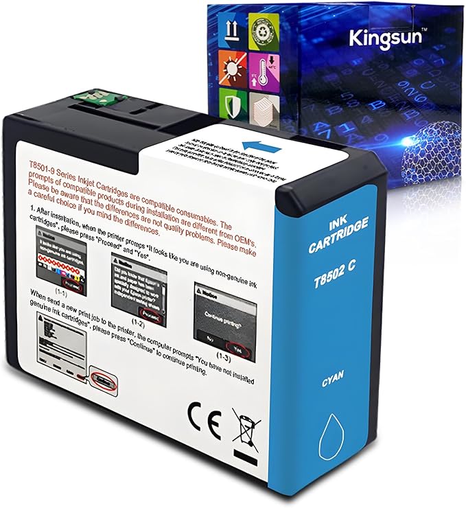 T850 Ink Cartridge T8502 T850200 Remanufactured Work for SureColor P800 (1-Pack, Cyan)-DeskLoop Office