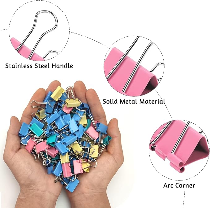 120 Pack Binder Clips 0.75 Inch, Small Paper Clamps, School and Business - Image 4