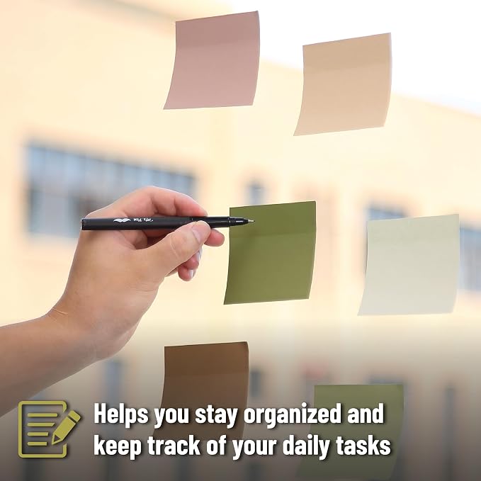 Mr. Pen- Sticky Notes, 12 Pads, 600 Sheets, Dark and Earthy Colors | Sticky - Image 3