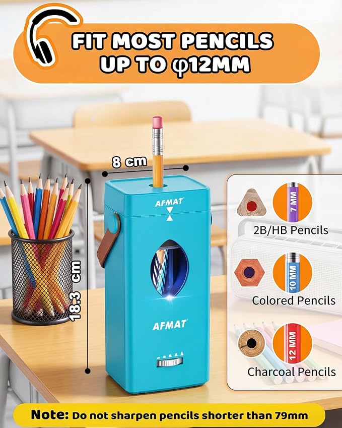 AFMAT Electric Pencil Sharpener, Fully Automatic Pencil Sharpener - Image 3