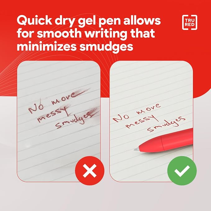 TRU RED Retractable Gel Pens, Medium Point 0.7mm, 12 Pack – Quick‑Dry Pens - Image 5