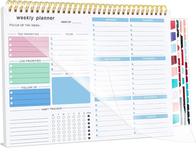 Weekly To Do List Notepad, 8.5''x11'' Weekly Desk Planner by Thboxes
