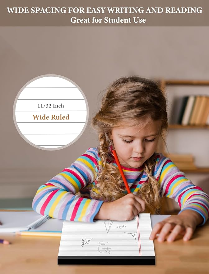 Legal Pads 8.5 x 14 Note Pads, 8 Pack White Paper Pads 8.5''x 14'', Wide Ruled - Image 5