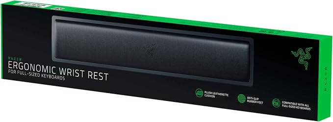 Razer Ergonomic Wrist Rest for Full-Sized Keyboards: Anti-Slip Rubber Base by Unknown