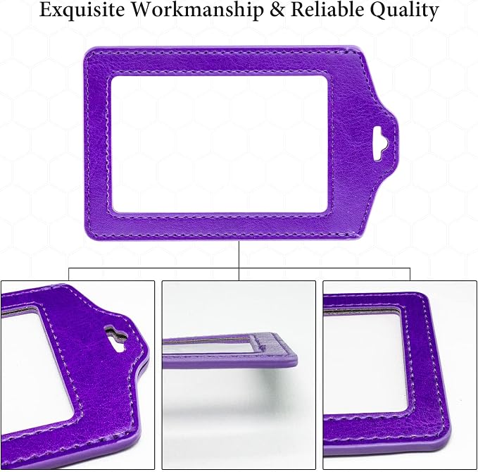 Teskyer 2 Pack Double Sided Clear Badge Holder - Image 5
