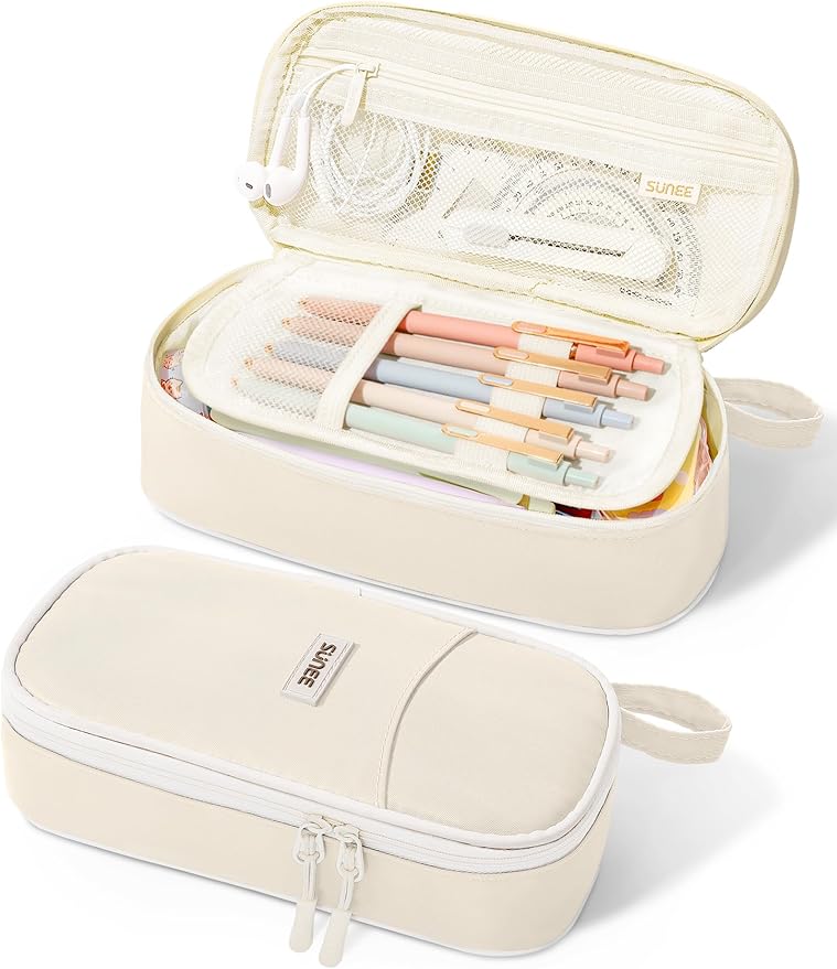 SUNEE Cute Pencil Case, Aesthetic Pen Pouch, Colored Large Pencil Bag by SUNEE