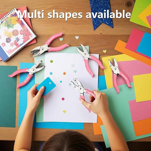 5pc Mini Shaped Hole Punch:Worklion Hand Paper Puncher Easy to Get Star Hole - Image 5