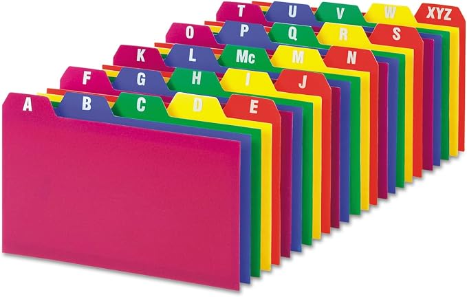 Oxford Poly Index Card Guide Set, 3 x 5 Inches, 1/5 Inch Cut Tabs, 25 per Set by Oxford
