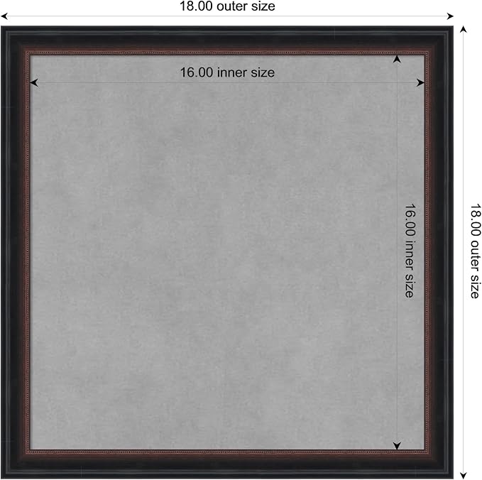 Amanti Art Black Framed Magnetic Board 18x18 Small Vision Board - Image 4