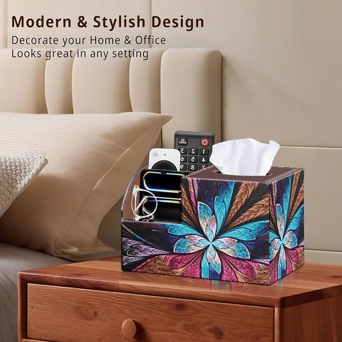BLIENCE PU Leather Square Tissue Box Cover - Image 2