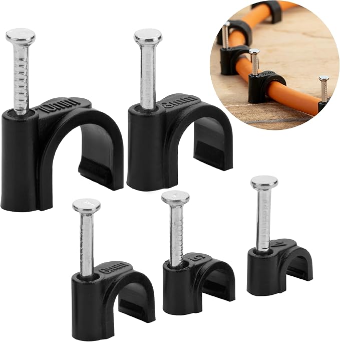 Bates- Cable Clips with Steel Nails, 4mm 5mm 6mm 8mm 10mm, Cord Clips - Image 9