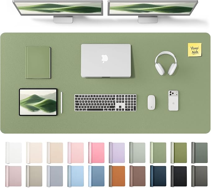 YSAGi Leather Desk Pad Protector, Office Desk Mat, Large Mouse Pad, Non-Slip PU by YSAGi