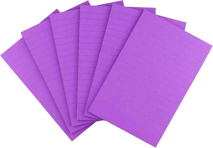 Early Buy 6 Pads Lined Sticky Notes with Lines 4x6 Self-Stick Notes Bright Color Sticky Notes, 45 Sheets/Pad (Purple)-DeskLoop Office
