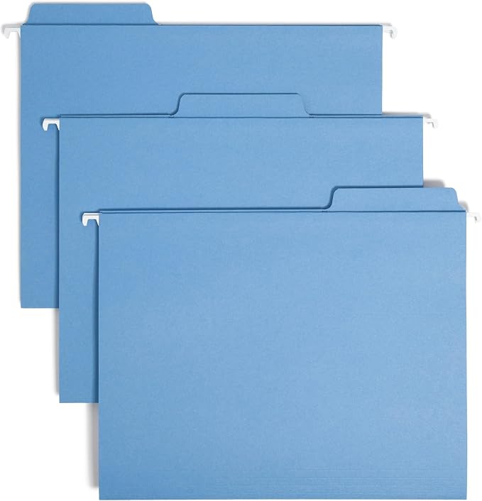 Smead FasTab Hanging File Folders, 1/3-Cut Built-in Tabs, Letter Size by SMEAD