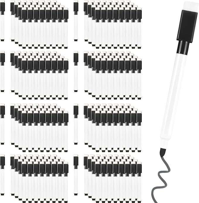 Beieverluck 200 Pieces Black Magnetic Dry Erase Marker by Beieverluck