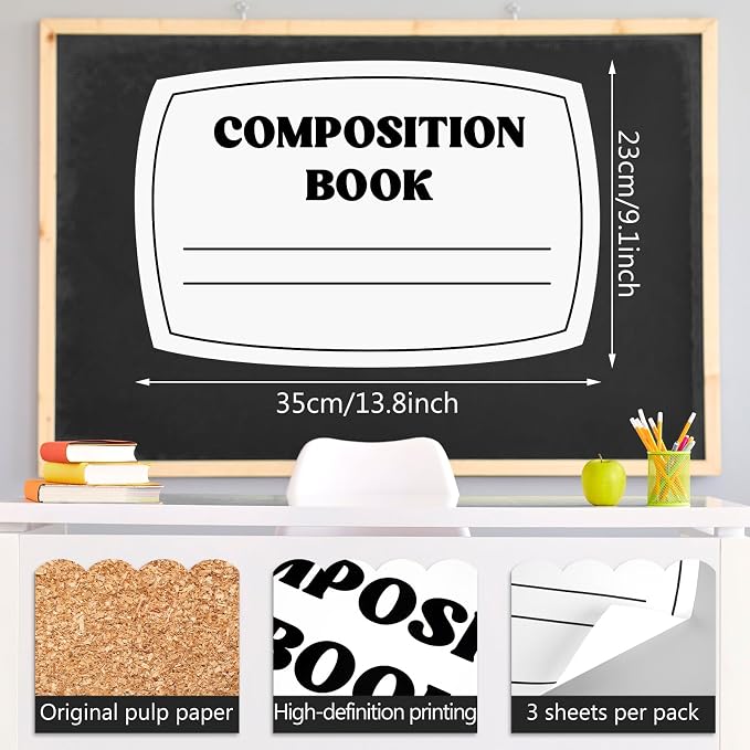 Fuutreo 3 Pcs Composition Book Bulletin Board Paper Composition Notebook - Image 2