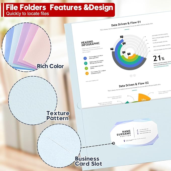 125 Pack Bulk Two Pocket Folders, Letter Size 8.5" x 11" Paper Folders - Image 2