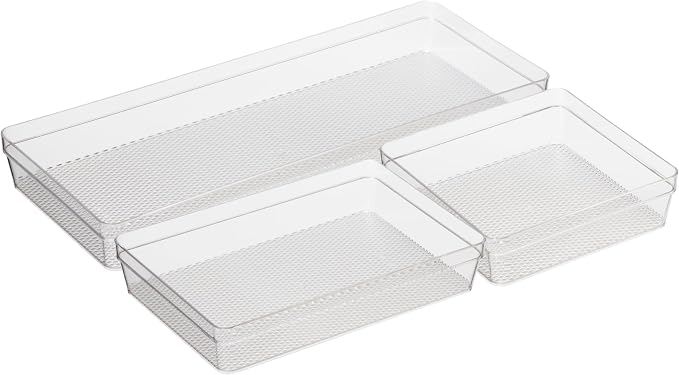 Oggi Set of 3 Clear Drawer Organizers by OGGI