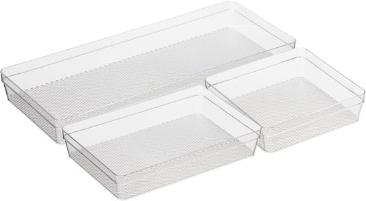 Oggi Set of 3 Clear Drawer Organizers by OGGI