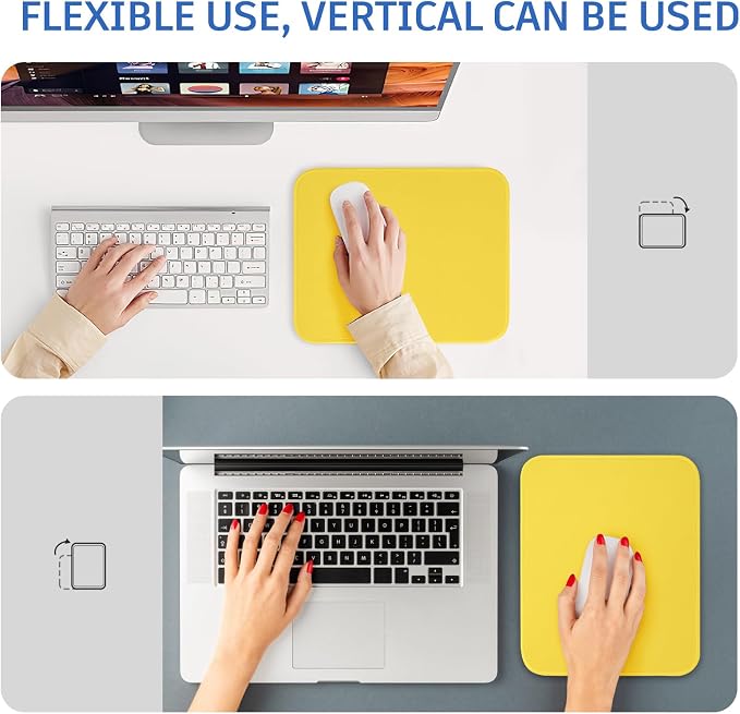 Yellow Mouse Pad, 10.2 x 8.2 inches, Non-Slip Waterproof Rubber - Image 2