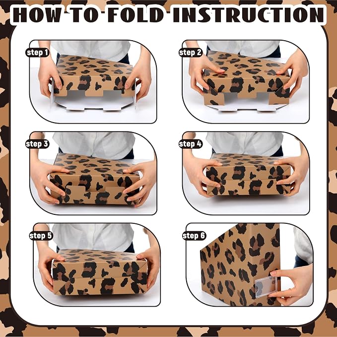 AmazingSpark Set of 4 Leopard Print Magazine Holder Decorative Foldable - Image 3