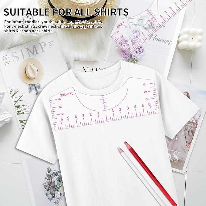 5Pack Tshirt Ruler Guide for Vinyl Alignment, T Shirt Rulers to Center Designs - Image 6