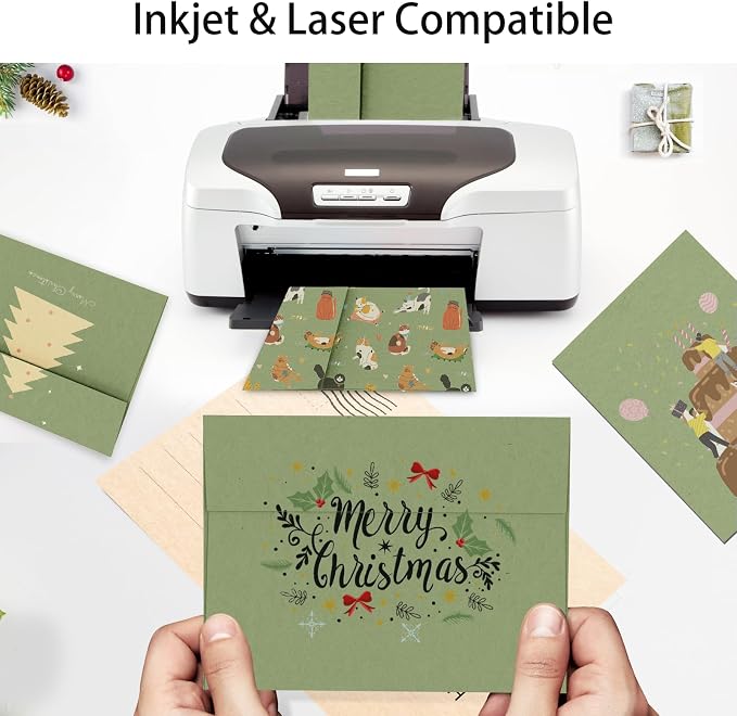 100 Pack A2 Sage Green Envelopes, Goefun 4.375 x 5.75 Greeting Card Envelopes - Image 4