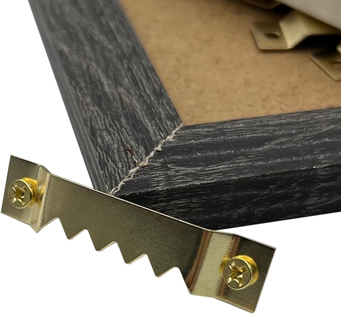 50 Pack Large Sawtooth Picture Hangers Steel Picture Hangers Picture Frames Hangers with Screws Picture Hang Solutions, for Hanging Clock Paintings Artwork Picture Frame Hook Photos (Gold)-DeskLoop Office