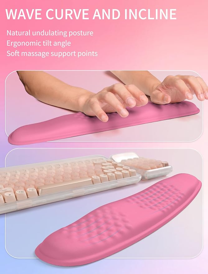 Hokafenle 2in1 Combination, Wave Keyboard Wrist Rest and Ergonomic Curvature - Image 2