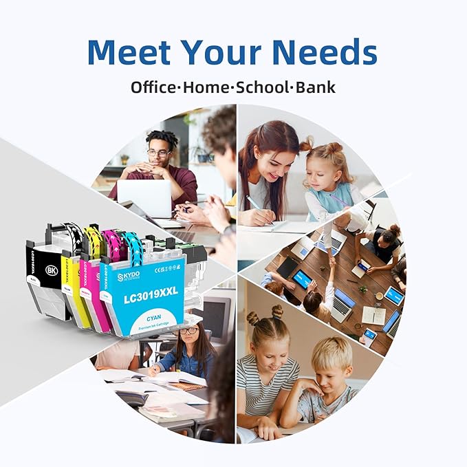 LC3019XXL Ink Cartridges Replacement for LC3019 XXL LC 3019-XXL LC3019 Work with MFC-J5330DW MFC-J6530DW MFC-J6730DW MFC-J6930DW Printers (Black, Cyan, Magenta, Yellow, 4 Pack)-DeskLoop Office