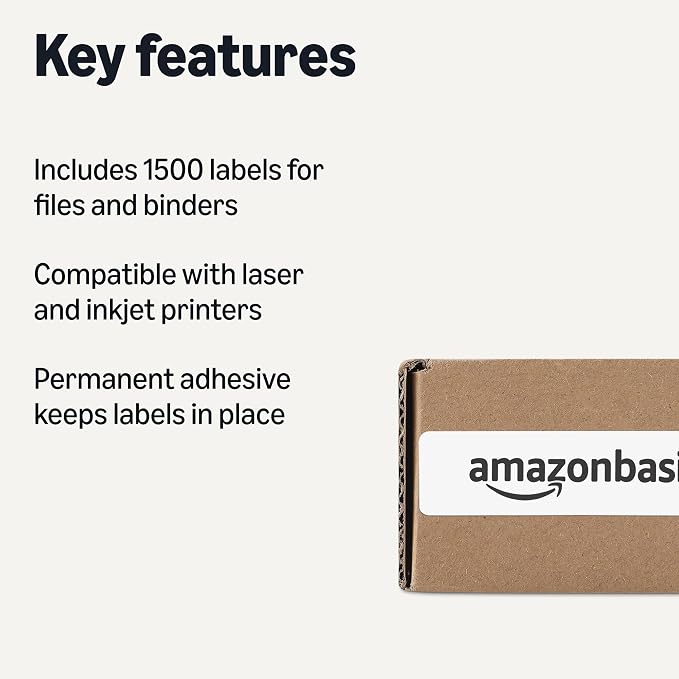 Amazon Basics File Folder Labels, 2/3" x 3-7/16" - Image 2