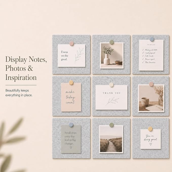 Felt Bulletin Board Tiles, Large Cork Board Alternative, 24 x 36 in | 0.35 in - Image 5