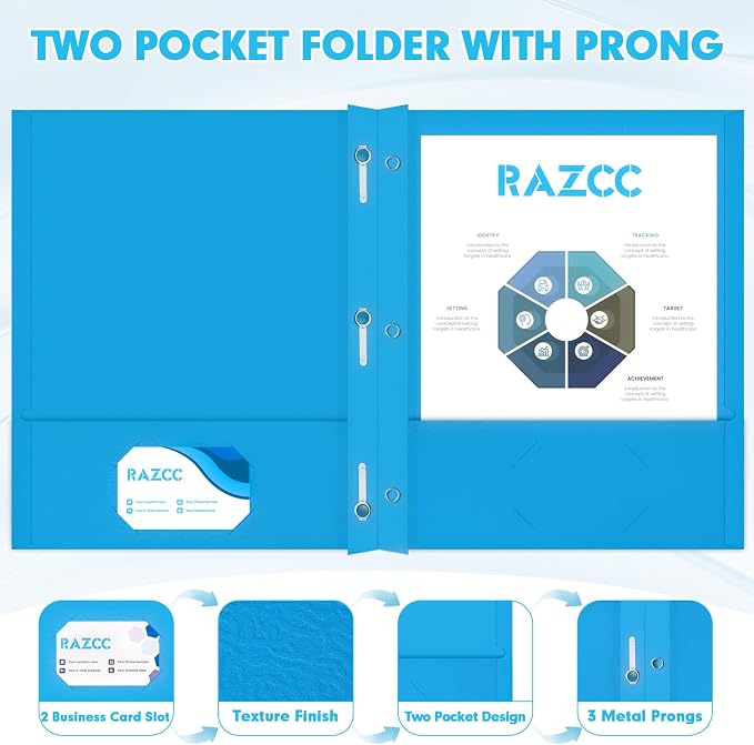 Two Pocket Folders, RAZCC 50 Pack Two Pocket Folders - Image 3