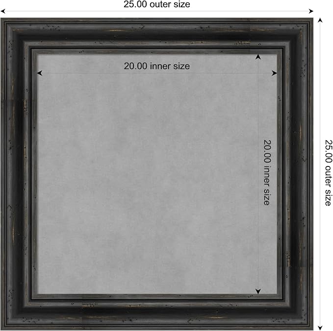 Amanti Art Black Framed Magnetic Board 25x25 Medium Vision Board - Image 3