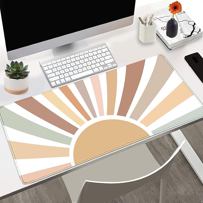 Boho Desk Mat, Sunshine Large Mouse Pad, XXL Mousepad Long Laptop Keyboard Mat - Image 2