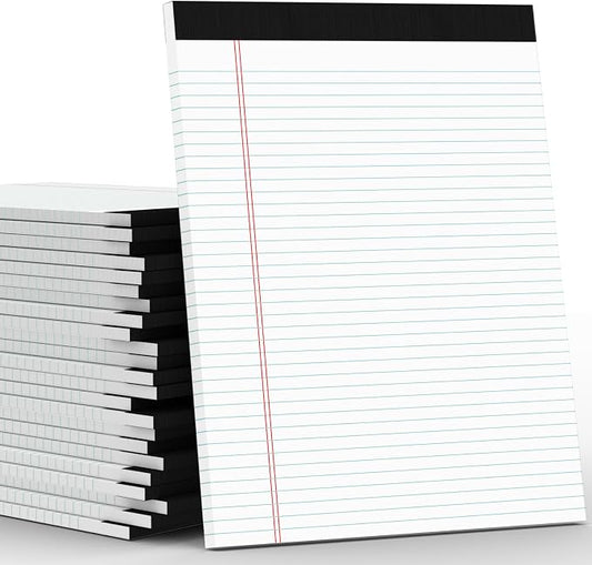 PINJINGPRO 24 Pack White Legal Pads 8.5 x 11 Writing Note Pads College Ruled by notepads