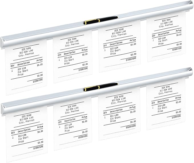 Henoyso 2 Pcs Restaurant Ticket Holder 16/18/24/28/30/32/40/44" Slide Check by Henoyso