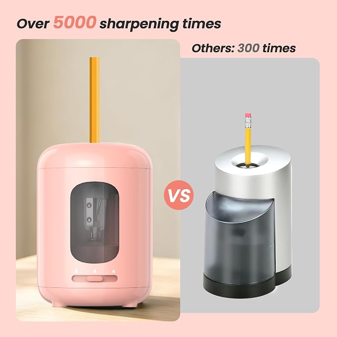 deli Electric Pencil Sharpener, 3 Sharpness Modes, Battery Operated - Image 5