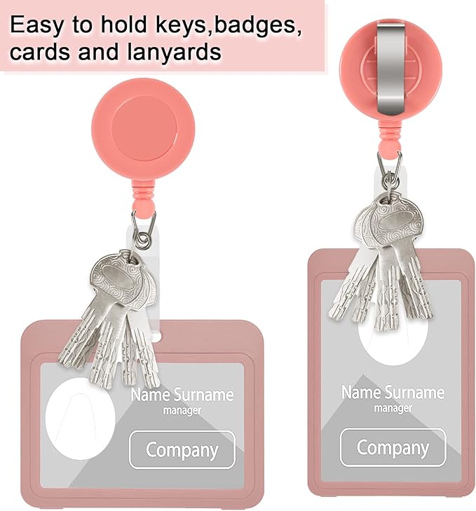 JANYUN 50 Pcs Retractable Badge Reel, Clips Holder Mixed Solid Color Nurse - Image 3