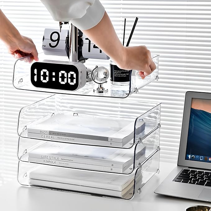 Gagee Set of 2 Office Organization and Storage, Stackable Document Organizer - Image 7