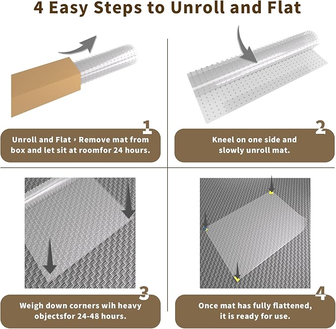 Office Chair Mat for Carpeted Floor, Easy Glide Rolling Plastic Floor Mat - Image 7
